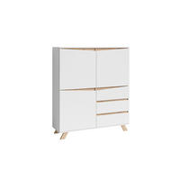 HIGHBOARD  120/137/38 cm 3 Schublade(n)  - Weiss/Eiche Artisan, Modern, Holzwerkstoff (120/137/38cm) - MID.YOU