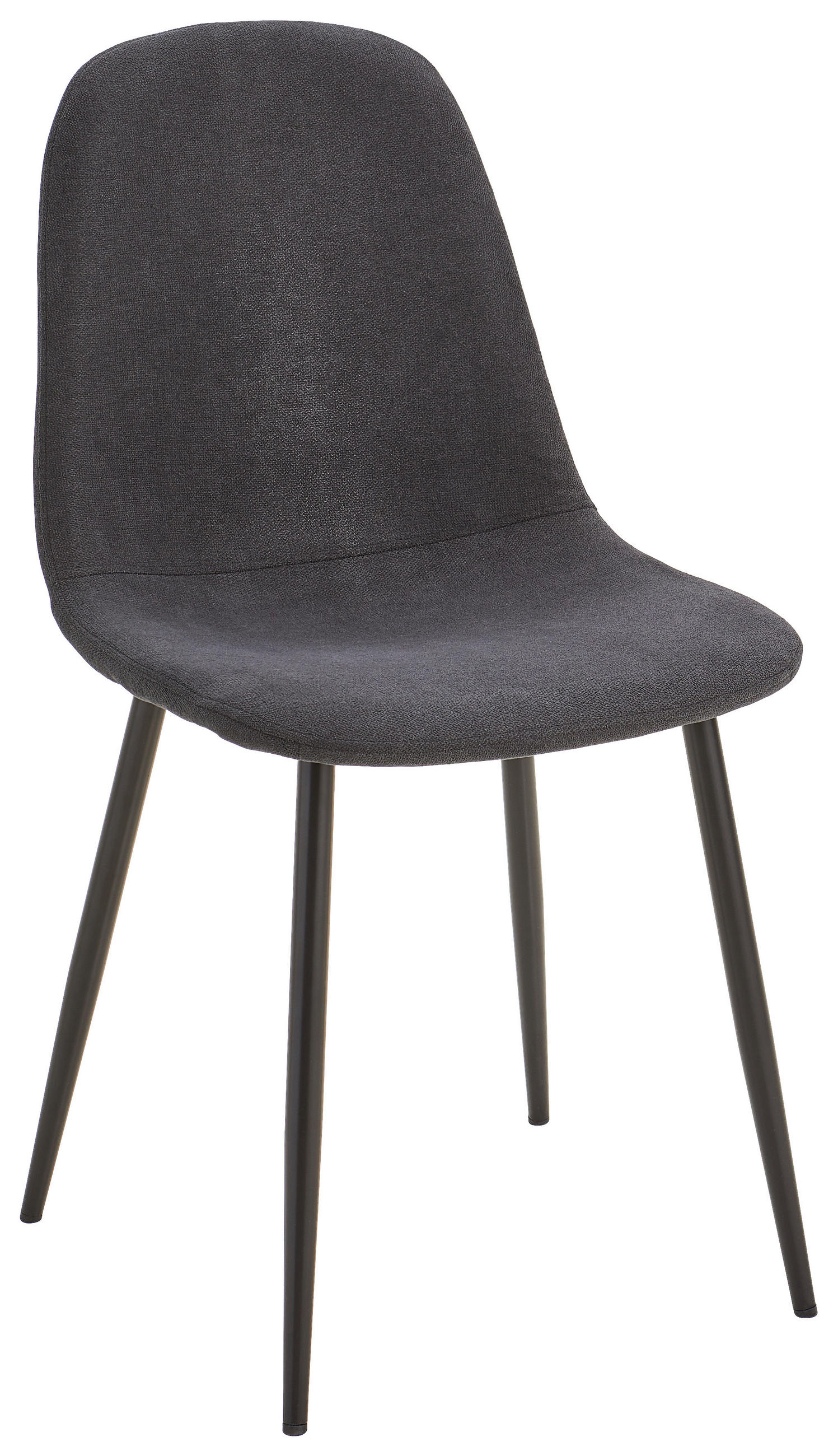 STUHL  in Eisen Mikrofaser Metall, Textil  - Schwarz, Basics, Textil/Metall (43/85/54cm) - P & B