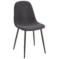 STUHL  in Eisen Mikrofaser Metall, Textil  - Schwarz, Basics, Textil/Metall (43/85/54cm) - P & B