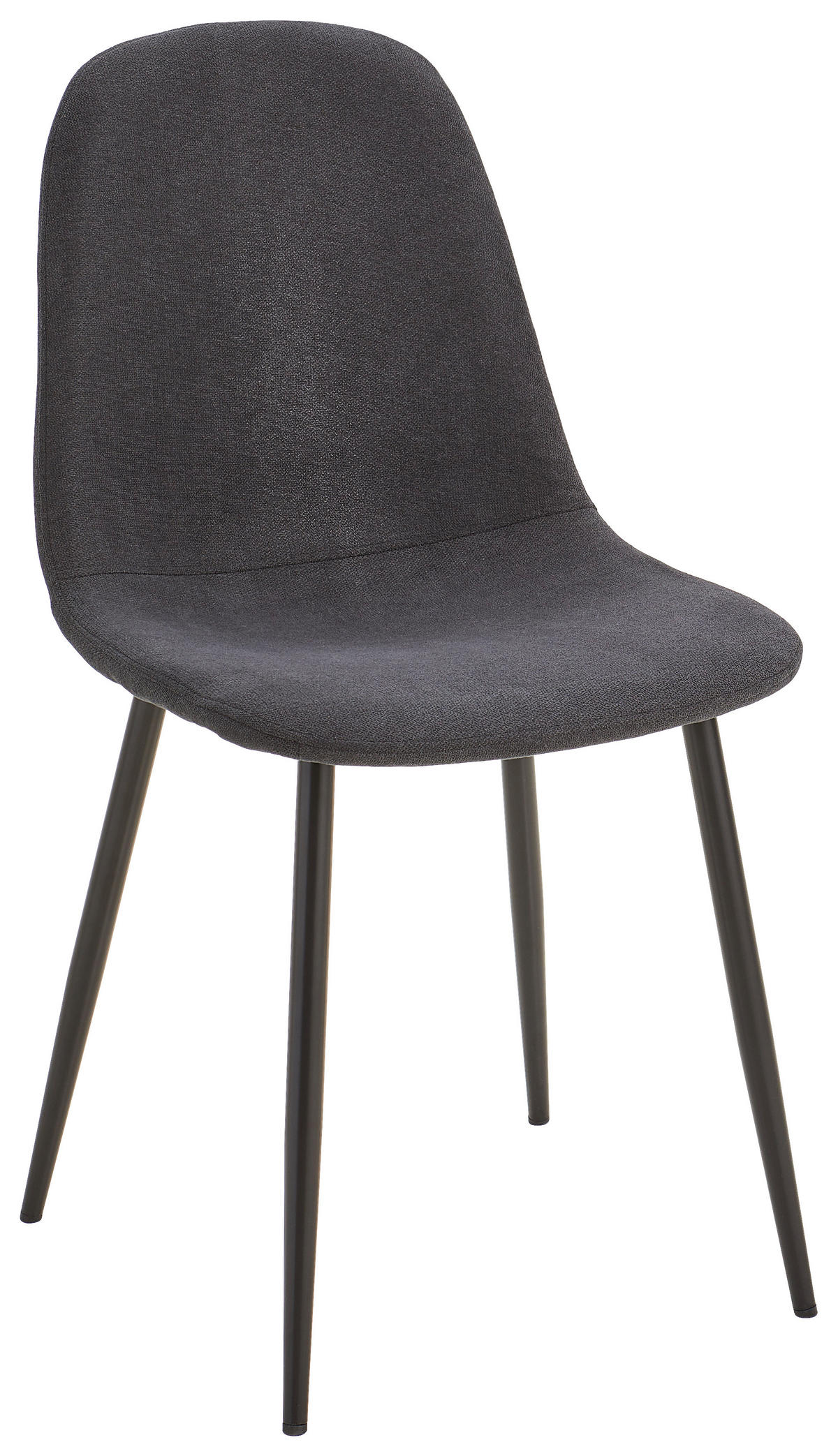 STUHL  in Eisen Mikrofaser Metall, Textil  - Schwarz, Basics, Textil/Metall (43/85/54cm) - P & B