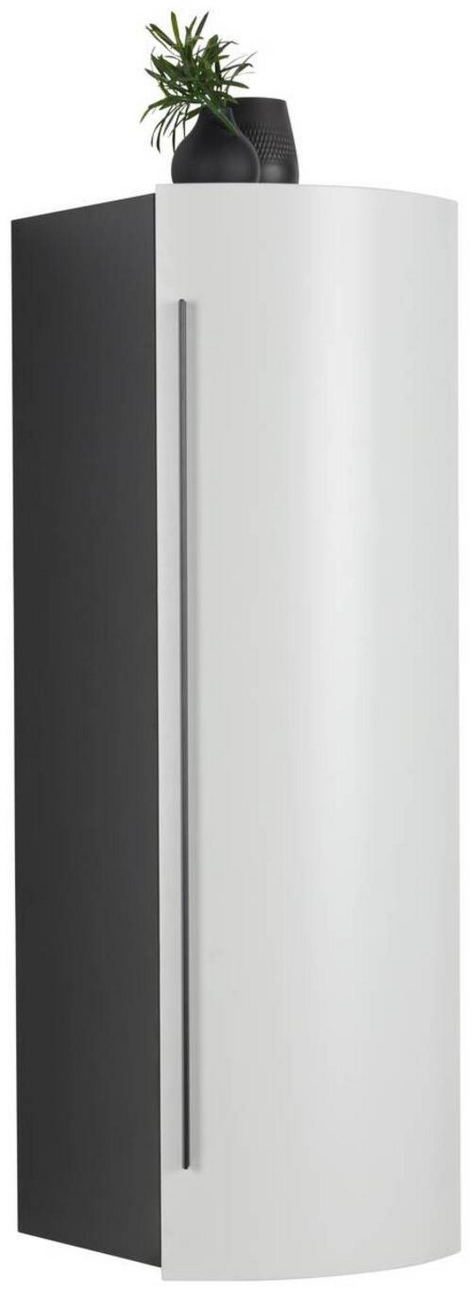 MIDISCHRANK 40/125/45 cm  - Weiss/Schwarz, Modern, Glas/Holzwerkstoff (40/125/45cm) - Dieter Knoll