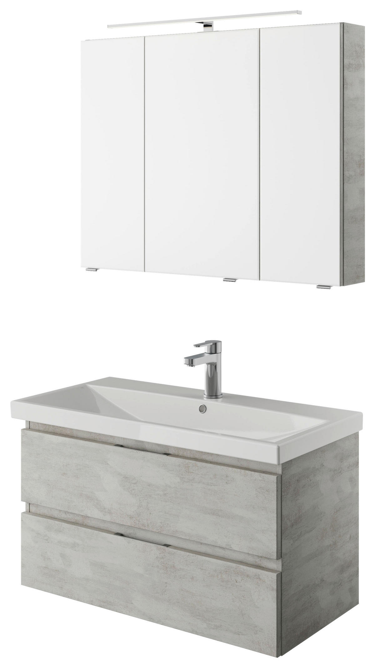 BADEZIMMER  in 90 cm  - Weiß/Grau, KONVENTIONELL, Holzwerkstoff (90cm) - Pelipal