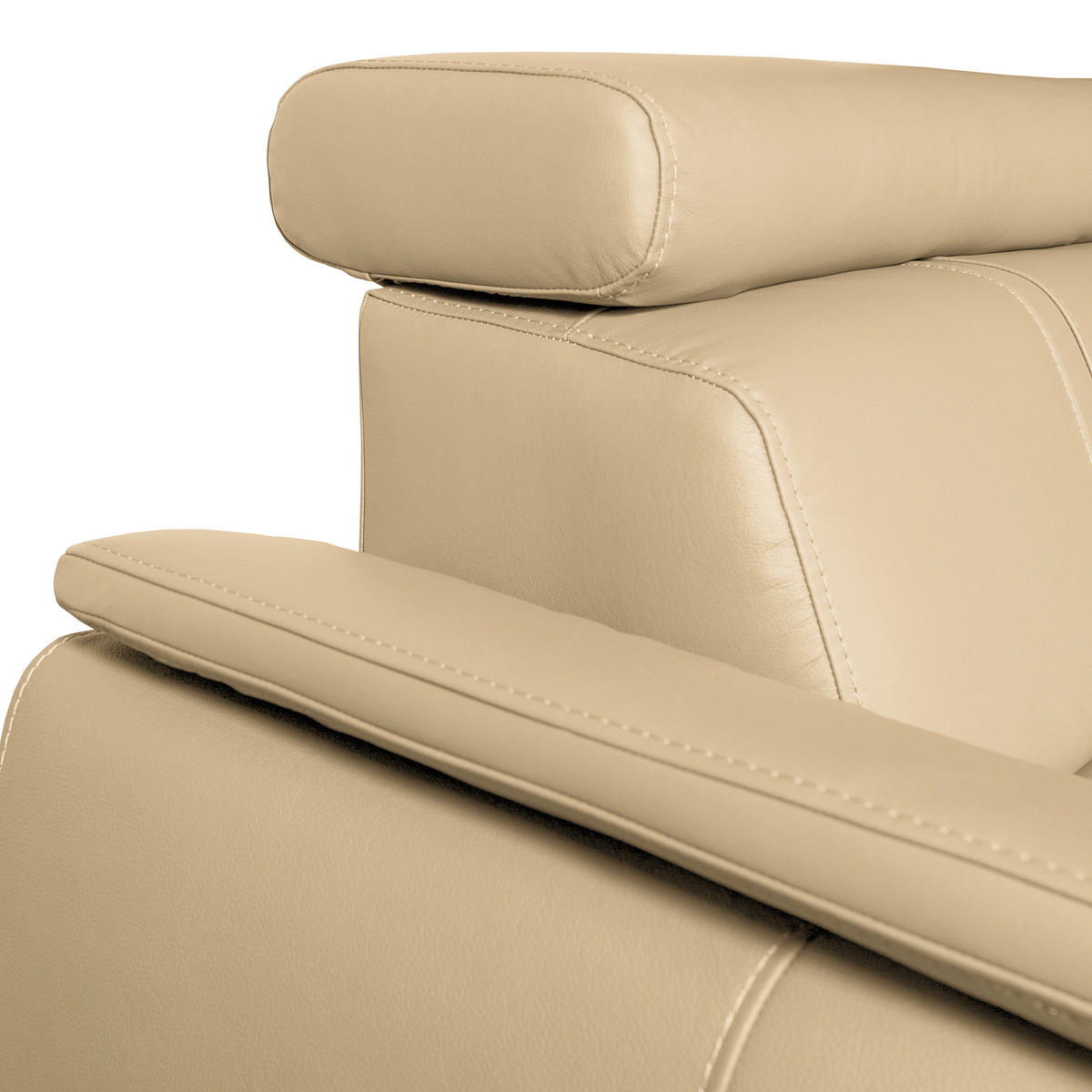 ECKSOFA Beige Echtleder  - Wengefarben/Beige, Design, Leder/Holz (265/193cm) - Livetastic