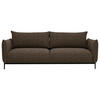 SOFA Chenille Schwarz, Dunkelbraun  - Dunkelbraun/Schwarz, Design, Textil/Metall (223/96/95cm) - Livetastic