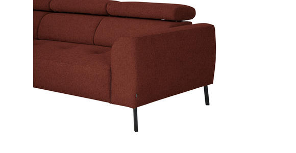 ECKSOFA in Chenille Rostfarben  205/280 cm  - Rostfarben/Schwarz, Design, Textil/Metall (205/280cm) - Xora