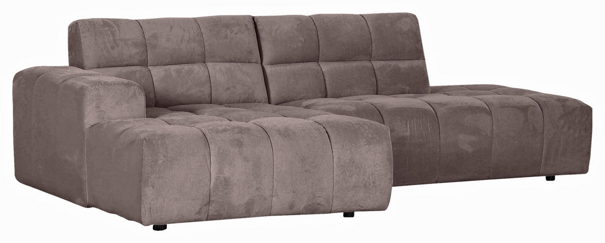 HÖRNSOFFA i plysch lerfärgad  - lerfärgad/svart, Klassisk, textil/plast (155/282cm) - MID.YOU