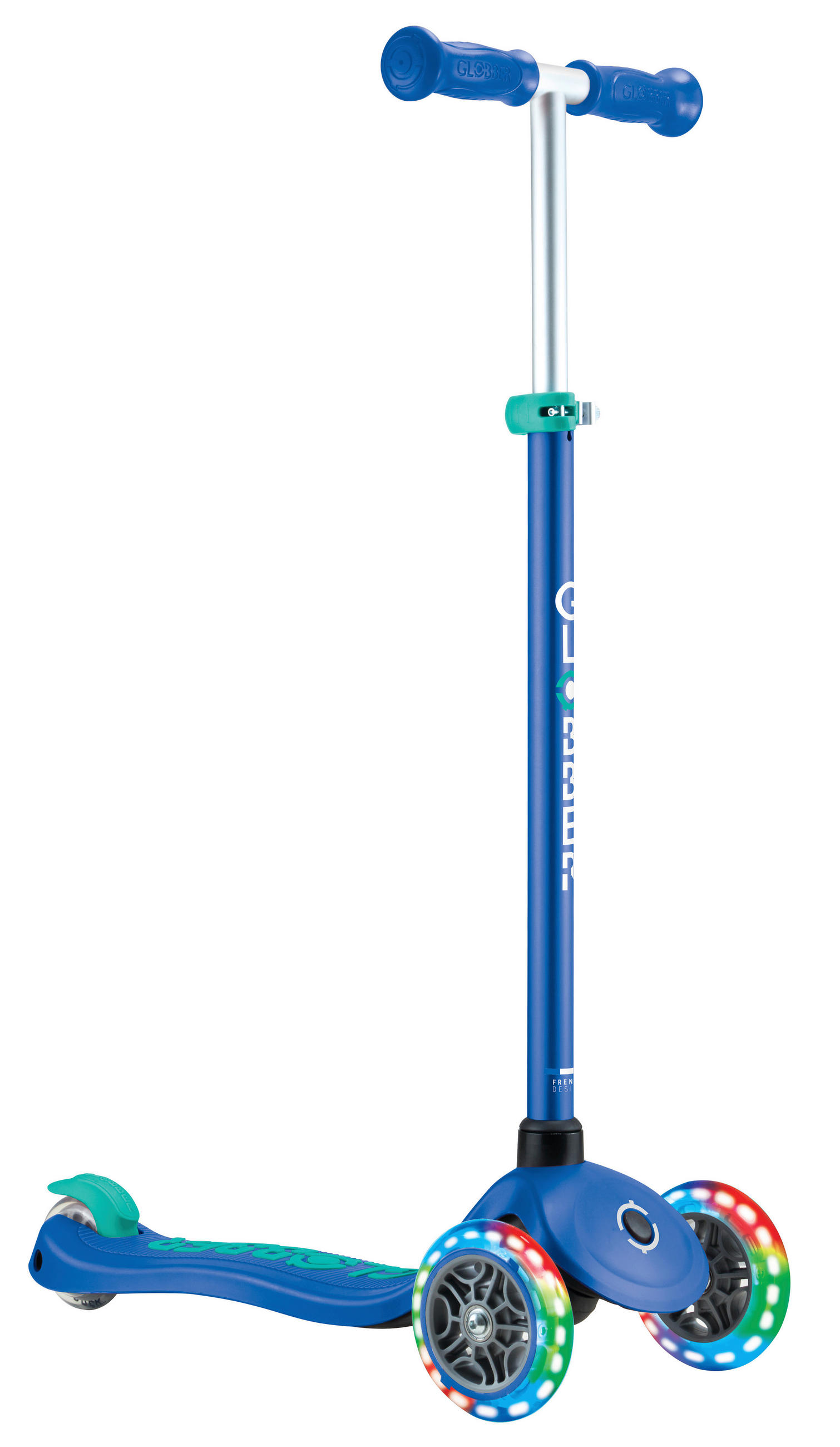 KINDERSCOOTER PRIMO PLUS LIGHTS  - Dunkelblau, Basics, Kunststoff (57.5/28/82,5cm) - GLOBBER