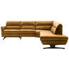 ECKSOFA in Echtleder Currygelb  286/258 cm  - Currygelb/Schwarz, Design, Leder/Metall (286/258cm) - Schöner Wohnen