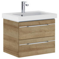 WASCHTISCHKOMBI 64,4 cm  - Chromfarben/Eichefarben, KONVENTIONELL, Holzwerkstoff/Stein (64,4cm) - Pelipal