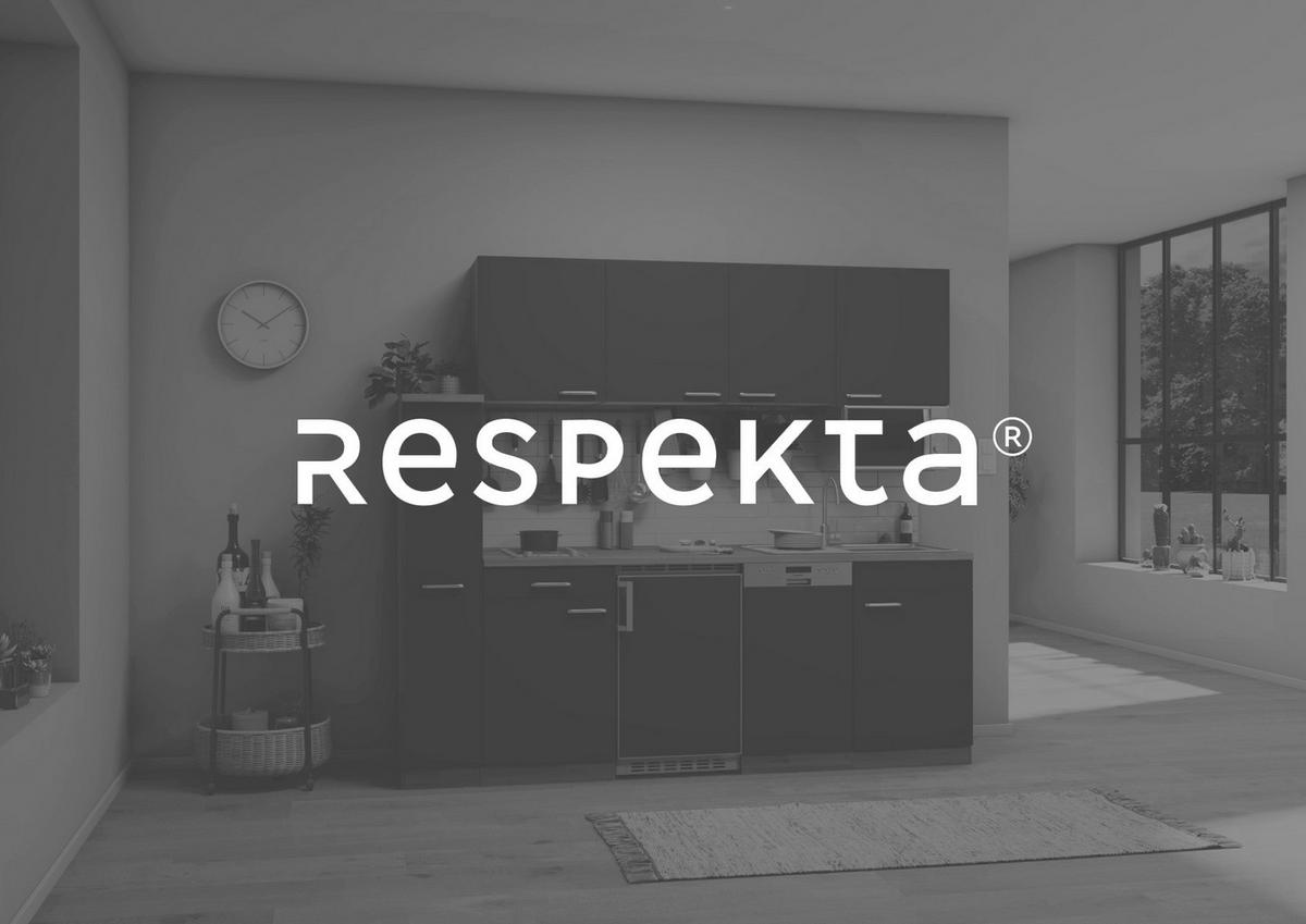 MODULKÖK 225 cm   i svart  - aluminiumfärg/svart, Basics, trämaterial/plast (225cm) - Respekta