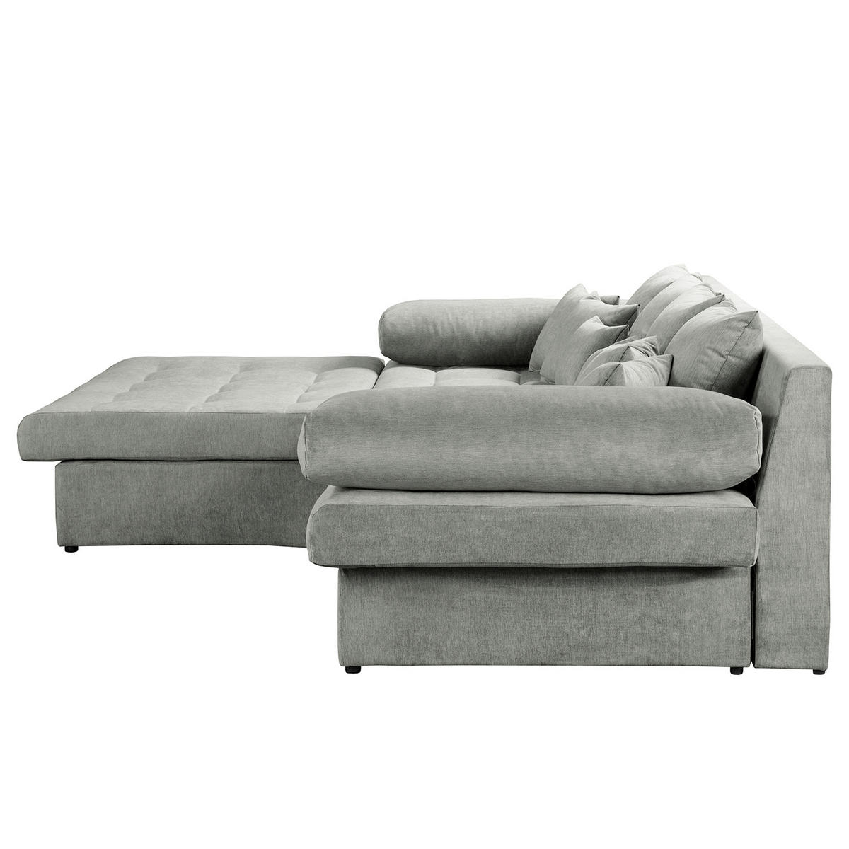 ECKSOFA Naomi Grau Mikrofaser Rückenkissen  - Schwarz/Grau, Design, Kunststoff/Textil (243/284cm) - P & B