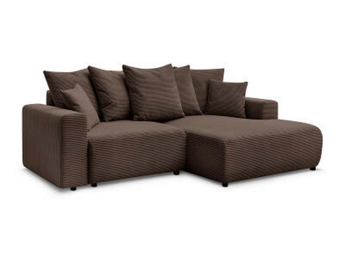 ECKSOFA Ottomane rechts  ATILLA Taupe Cord  - Taupe/Schwarz, MODERN, Kunststoff/Textil (244/149cm)