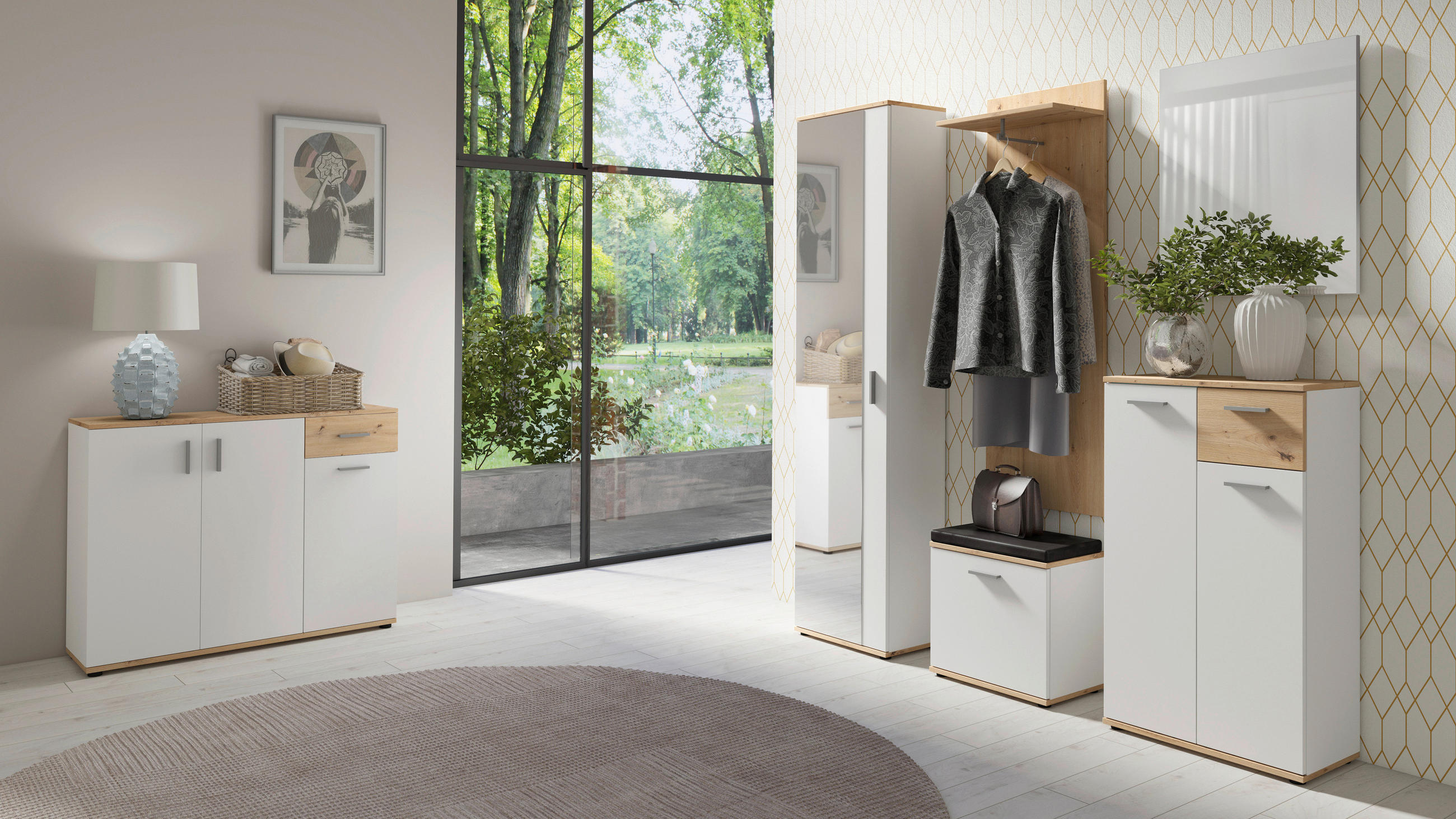 KOMMODE  in 60/102/30 cm  - Silberfarben/Weiß, LIFESTYLE, Holzwerkstoff/Kunststoff (60/102/30cm) - MID.YOU