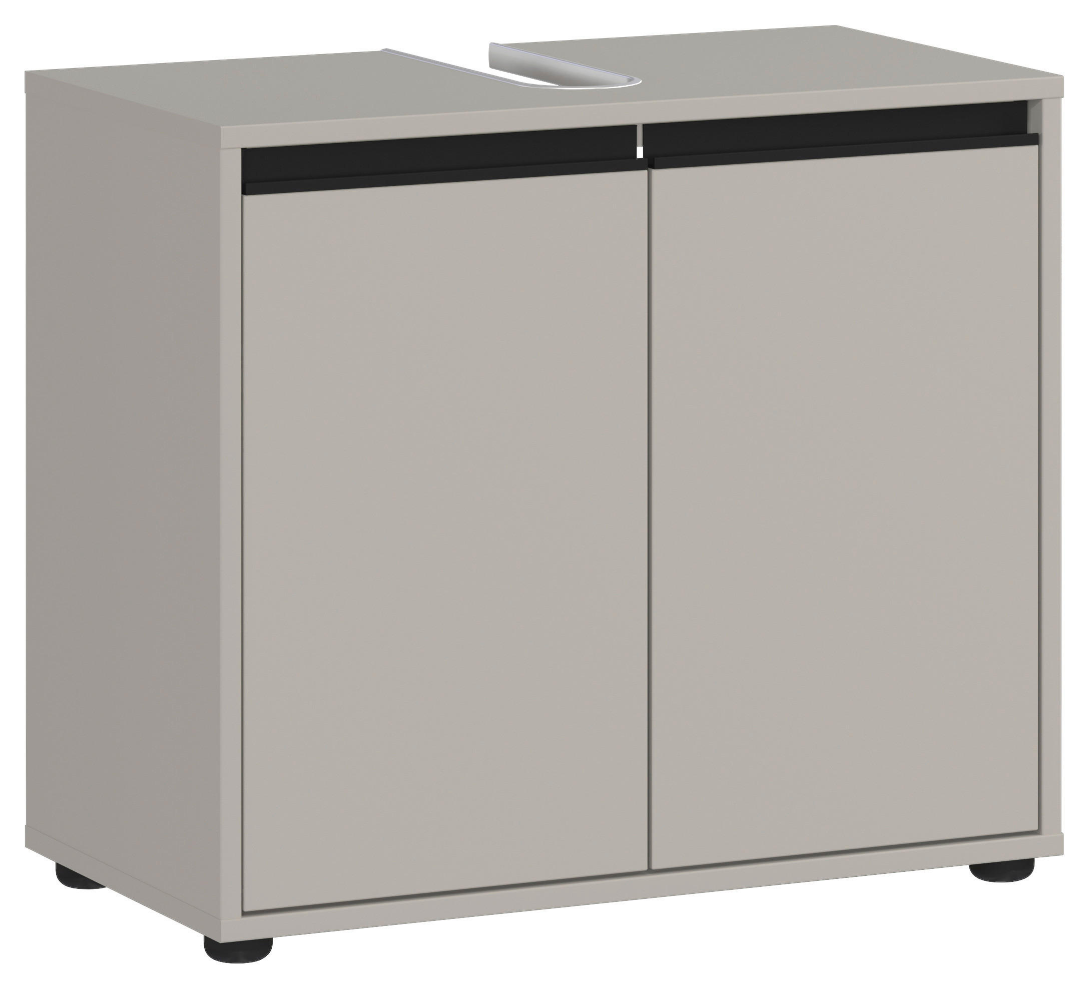 WASCHBECKENUNTERSCHRANK 63/55/34 cm  - Schwarz/Grau, MODERN, Holzwerkstoff/Kunststoff (63/55/34cm) - Germania