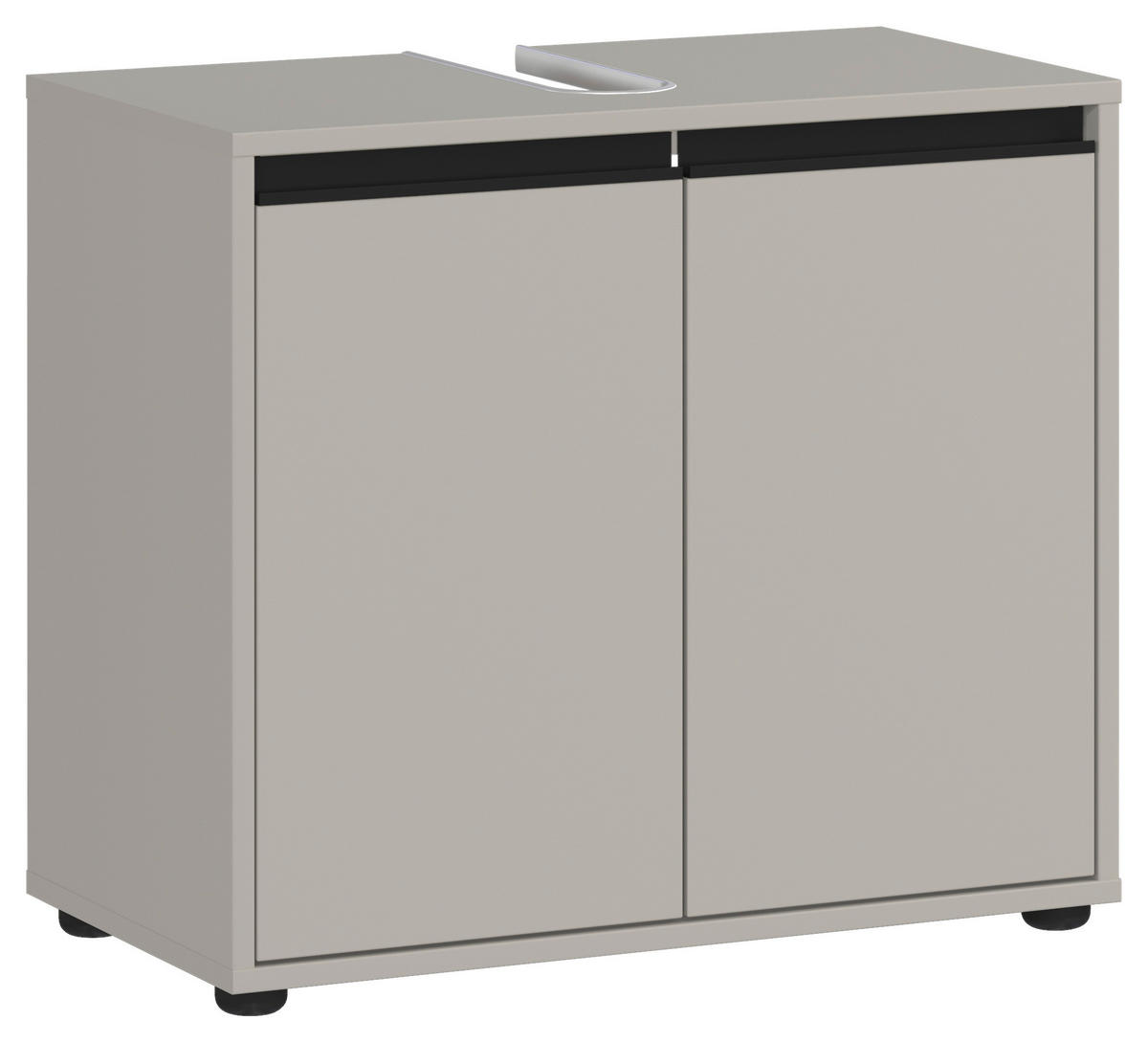 WASCHBECKENUNTERSCHRANK 63/55/34 cm  - Schwarz/Grau, MODERN, Holzwerkstoff/Kunststoff (63/55/34cm) - Germania