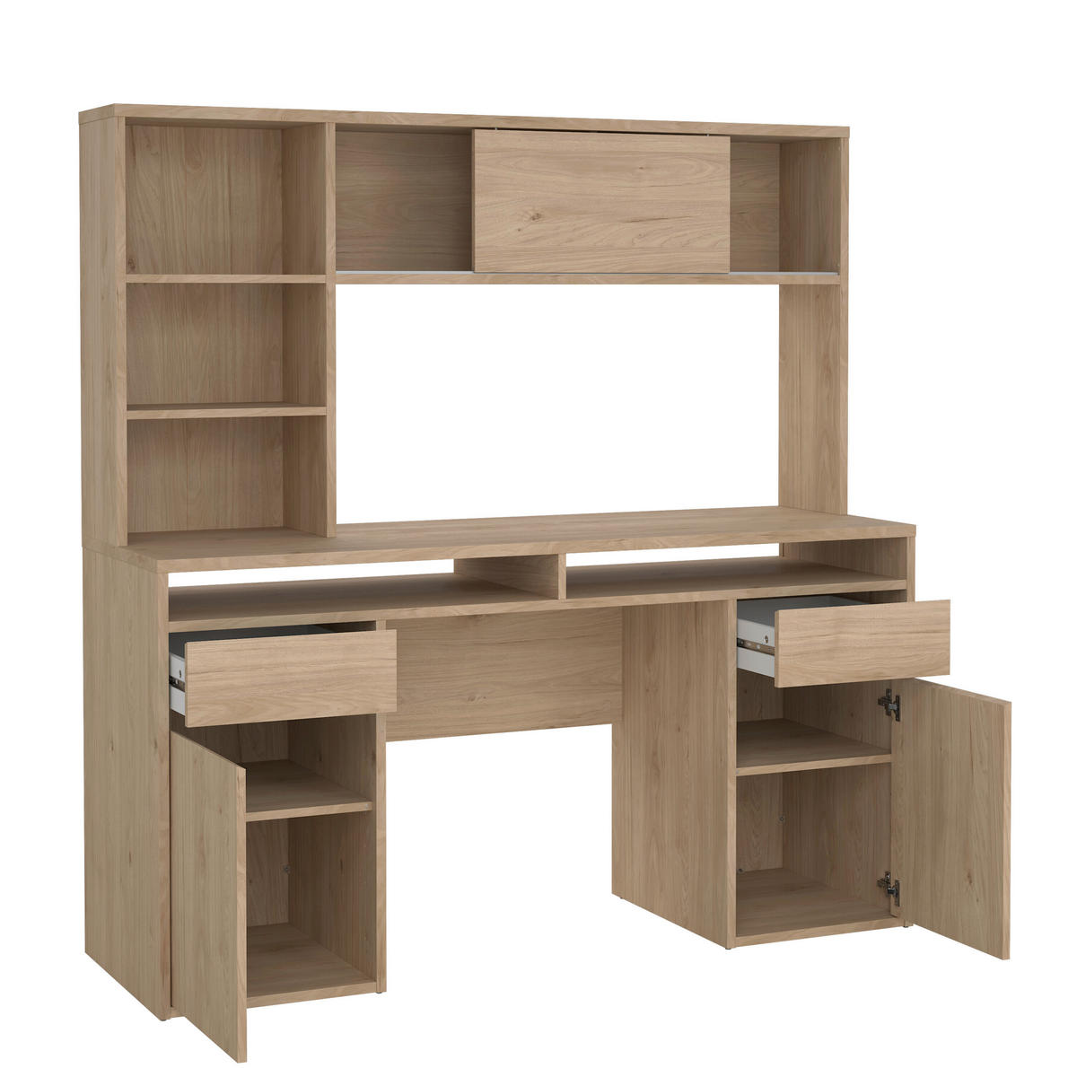 SCHREIBTISCH 149/48,2/156,2 cm  in Eichefarben  - Eichefarben, MODERN, Holzwerkstoff (149/48,2/156,2cm) - MID.YOU