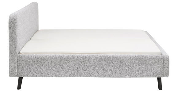 POLSTERBETT gepolstertes Kopfteil, Lattenrost, Bettkasten Hellgrau 120/200 cm  - Birkefarben/Buchefarben, Design, Holz/Textil (120/200cm) - Xora