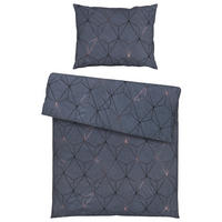 BETTWÄSCHE 3-teilig KIAN Satin 140/200 cm  - Graphitfarben, Design, Textil (140/200cm) - Estella