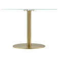 ESSTISCH in Metall, Glas 110/110/74,5 cm  - Goldfarben/Weiß, Design, Glas/Metall (110/110/74,5cm) - Ambia Home