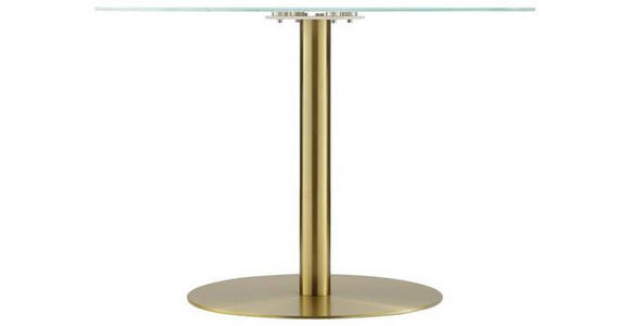 ESSTISCH in Metall, Glas 110/110/74,5 cm  - Goldfarben/Weiß, Design, Glas/Metall (110/110/74,5cm) - Ambia Home