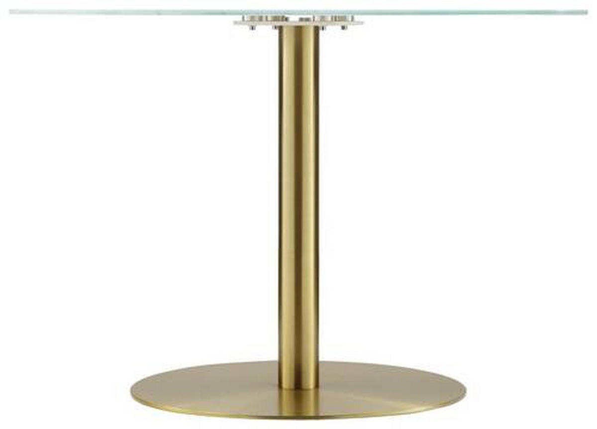 ESSTISCH in Metall, Glas 110/110/74,5 cm  - Goldfarben/Weiß, Design, Glas/Metall (110/110/74,5cm) - Ambia Home
