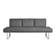 SITZBANK 209/92/78 cm  in Grau  - Chromfarben/Grau, Design, Textil/Metall (209/92/78cm) - Dieter Knoll
