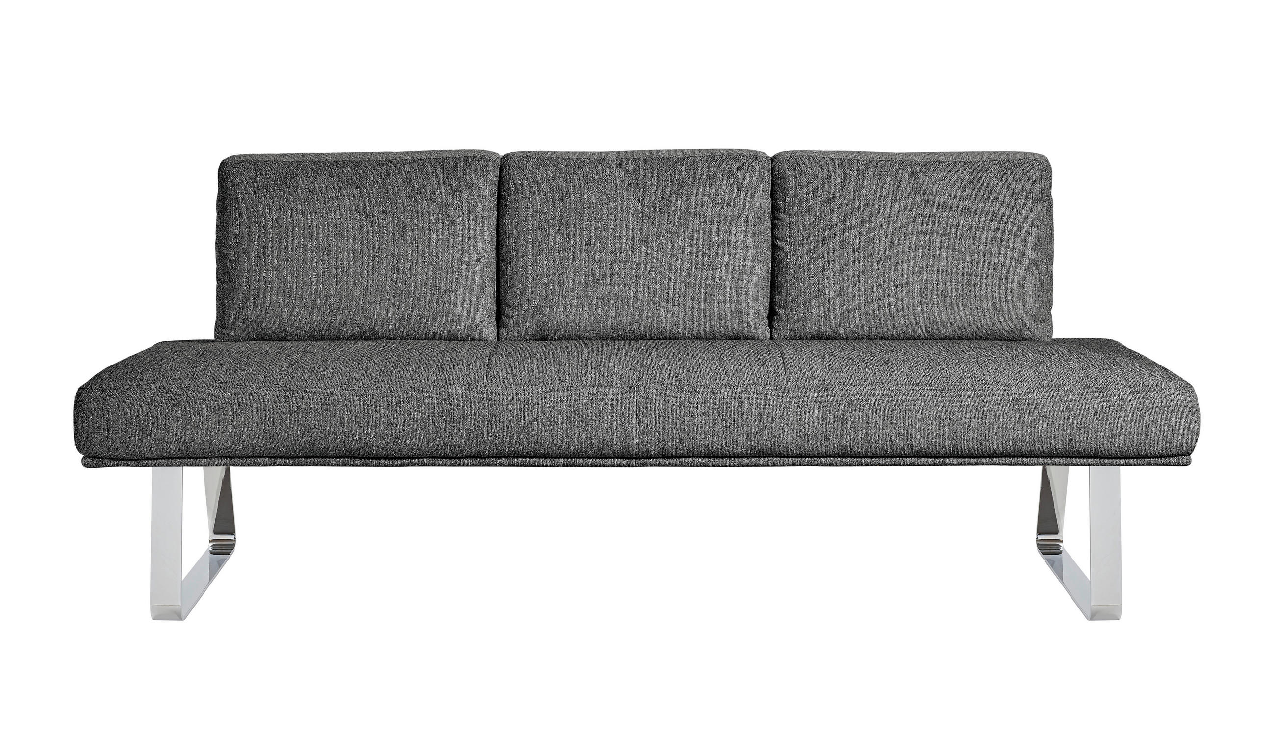 SITZBANK 209/92/78 cm  in Grau  - Chromfarben/Grau, Design, Textil/Metall (209/92/78cm) - Dieter Knoll