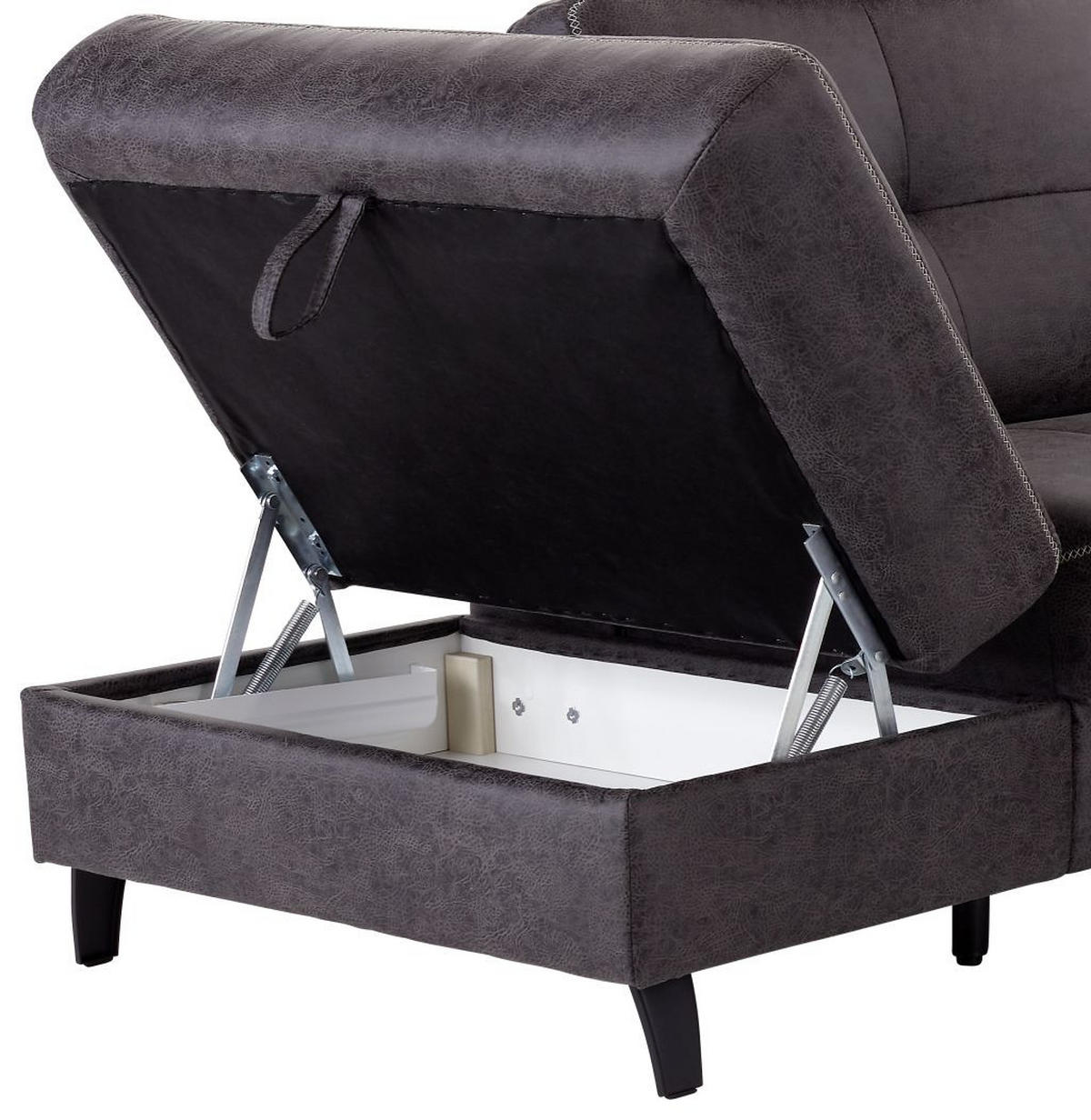 ECKSOFA in Anthrazit  - Anthrazit/Beige, Modern, Textil/Metall (219/237cm) - Sit & More