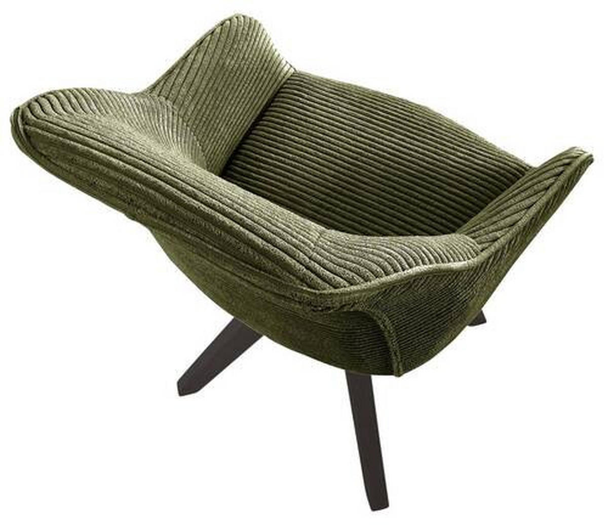 ARMLEHNSTUHL  in Cord  - Dunkelgrün/Schwarz, Design, Holz/Textil (60/83/65cm) - Landscape