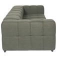 BIGSOFA in Flachgewebe, Leinenoptik Olivgrün  - Schwarz/Olivgrün, Design, Textil/Metall (262/66/113cm) - Emilio Belluti