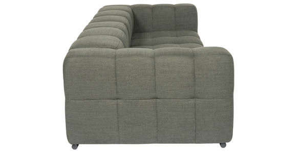 BIGSOFA in Flachgewebe, Leinenoptik Olivgrün - Schwarz/Olivgrün, Design, Textil/Metall (262/66/113cm) - Emilio Belluti