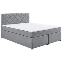 BOXSPRINGBETT 140/200 cm  in Grau  - Schwarz/Grau, Konventionell, Kunststoff/Textil (140/200cm) - Boxxx
