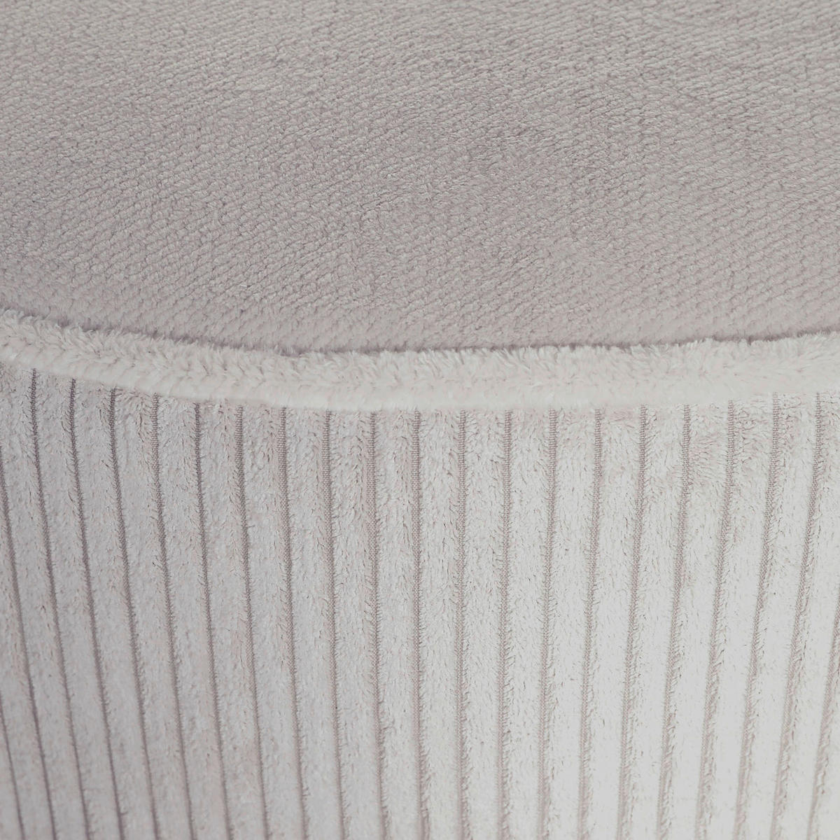 HOCKER Cord, Plüsch Naturfarben, Weiß  - Schwarz/Naturfarben, KONVENTIONELL, Kunststoff/Textil (75/38/75cm) - Carryhome