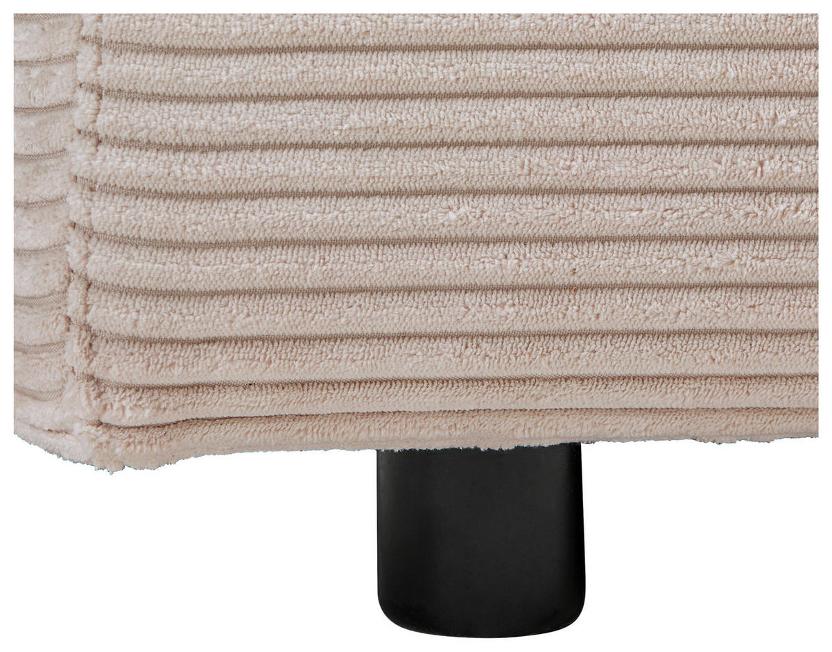 ECKSOFA in Cord Taupe  - Taupe/Schwarz, Design, Kunststoff/Textil (265/224cm) - Hom`in