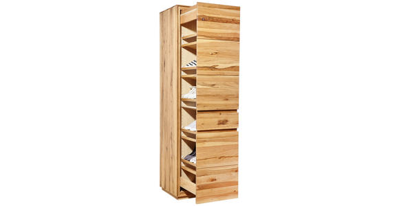 SCHUHSCHRANK Eiche massiv geölt Eichefarben - Eichefarben, MODERN, Holz (54/203/49cm) - Valnatura