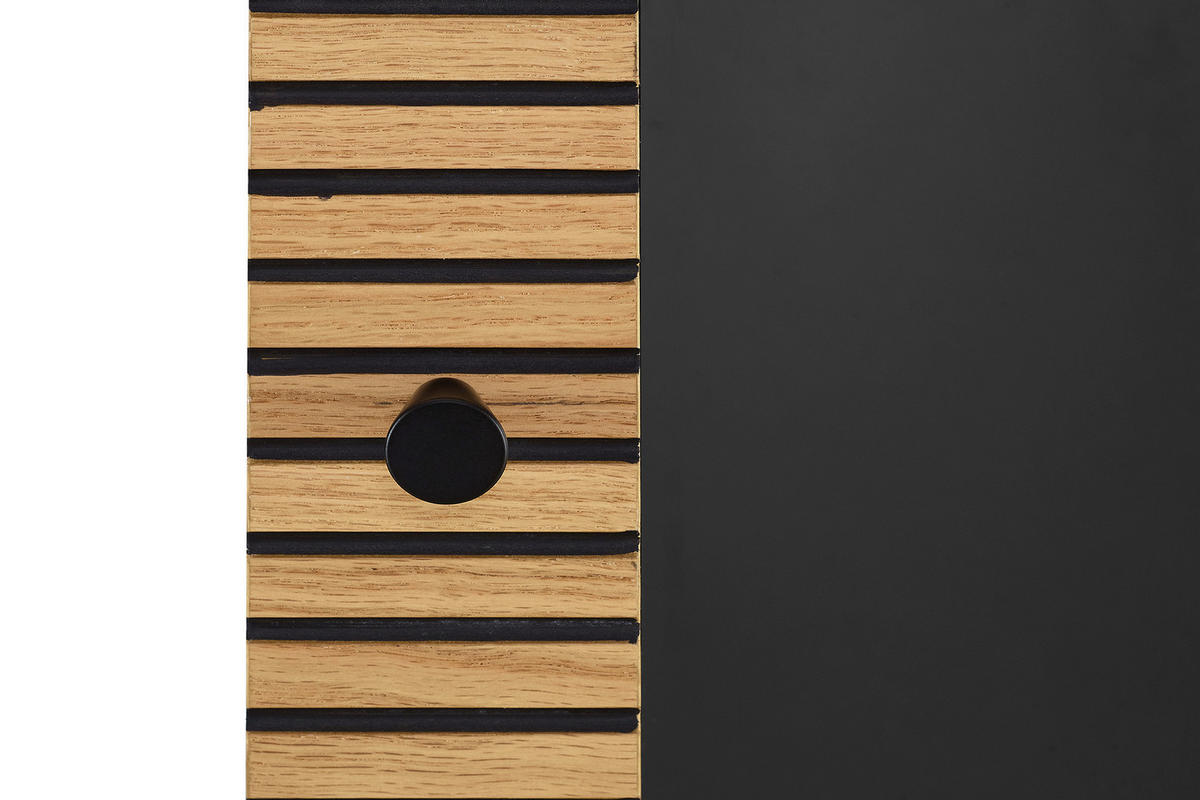 VITRINE  in furniert Eiche Schwarz, Eichefarben - Klar/Eichefarben, Design, Glas/Holz (40/179/43cm) - Livetastic