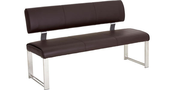 SITZBANK in Braun, Edelstahlfarben - Edelstahlfarben/Braun, Design, Textil/Metall (140cm) - Dieter Knoll
