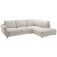 ECKSOFA  in Chenille Platinfarben  307/224 cm  - Platinfarben/Schwarz, KONVENTIONELL, Kunststoff/Textil (307/224cm) - Hom`in