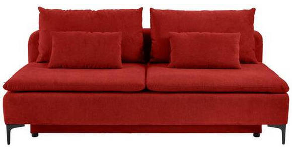 SCHLAFSOFA in Flachgewebe Bordeaux  - Bordeaux/Schwarz, Design, Textil/Metall (203/75/100cm) - Carryhome