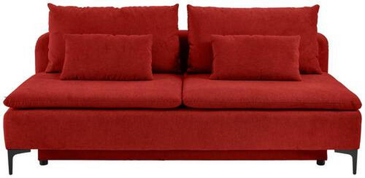 BÄDDSOFFA i flatväv bordeaux  - bordeaux/svart, Design, metall/textil (203/75/100cm) - MID.YOU