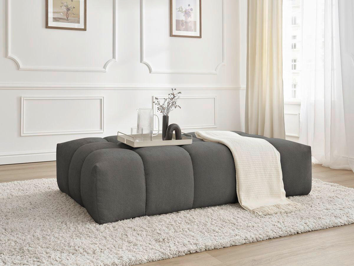HOCKER EVEREST Struktur Dunkelgrau  - Dunkelgrau/Schwarz, MODERN, Kunststoff/Textil (166/100/40cm)