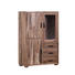 HIGHBOARD Akazie massiv gebeizt, lackiert, sägerau Akaziefarben - Schwarz/Akaziefarben, LIFESTYLE, Glas/Holz (95/140/40cm) - Hom`in