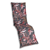 RELAXSESSELAUFLAGE in Anthrazit, Braun, Rosa Blätter  - Anthrazit/Braun, Basics, Textil (50/7/170cm)