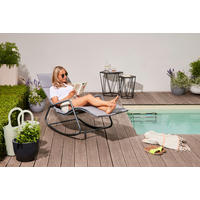 GARTEN-RELAXLIEGE 57/81/143 cm  - Blaugrau, KONVENTIONELL, Kunststoff/Textil (57/81/143cm) - Siena Garden