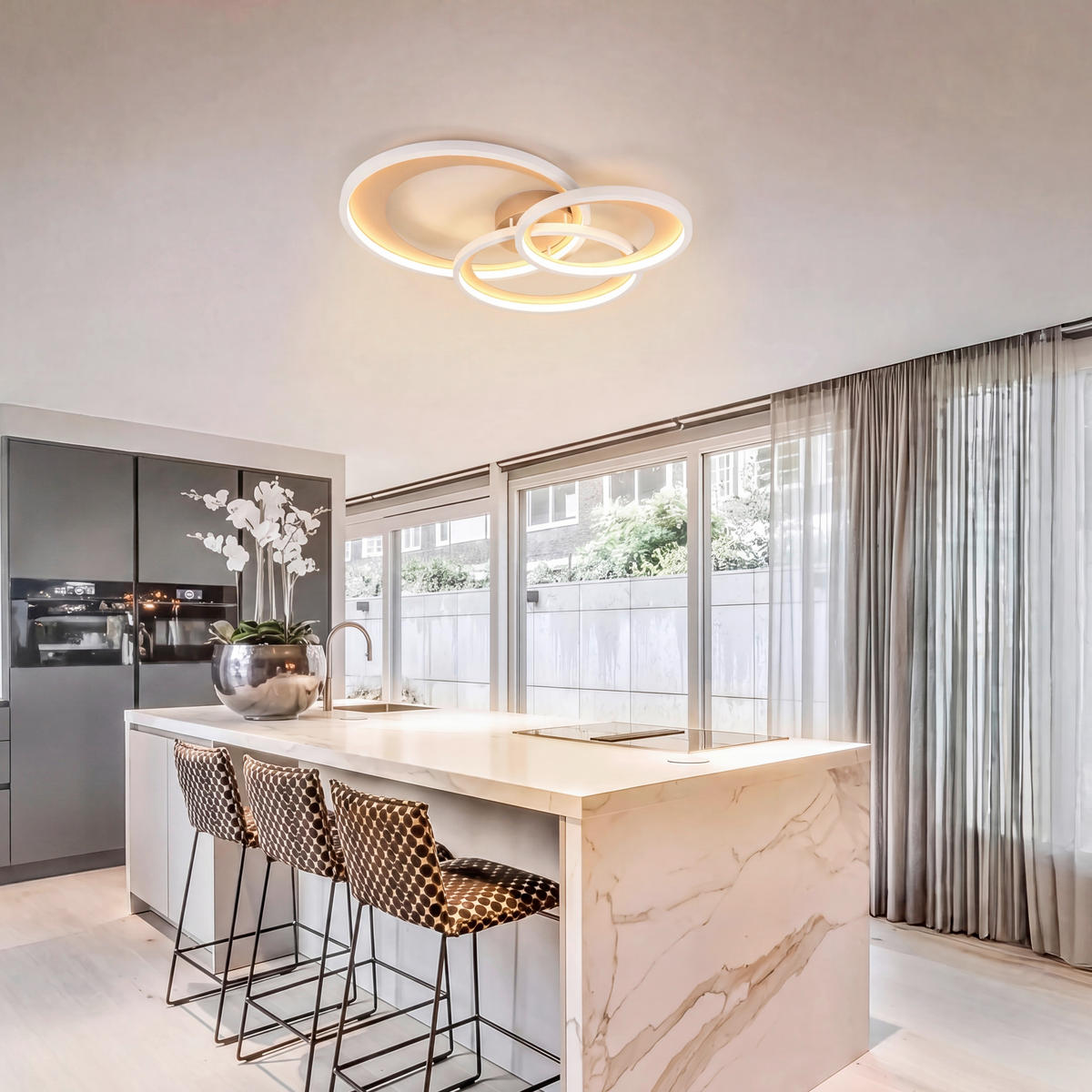 STROPNA LED-SVETILKA  Granada 36 W  3000 K 230 V  - siva/rjava, Basics, kovina (71,5/63,5/10,5cm)
