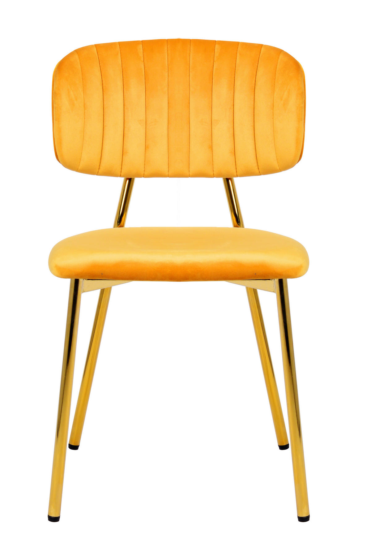 SADA STOLIČIEK 2 kus - oranžová/zlatá, Modern, kov/textil (47/80/51cm) - MID.YOU