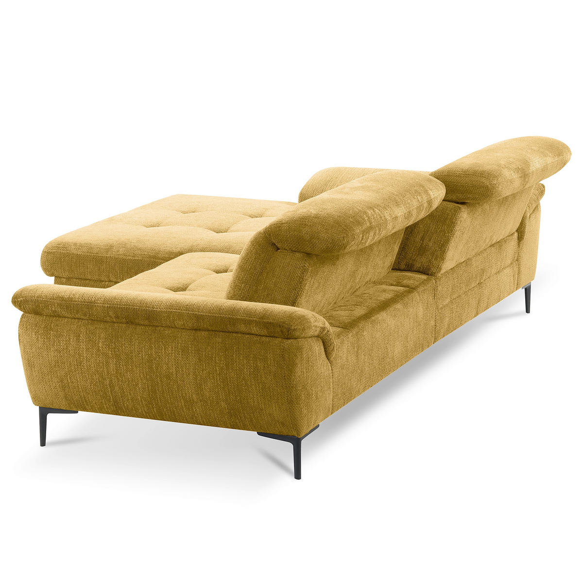 ECKSOFA  Webstoff Senfgelb  - Senfgelb/Schwarz, Design, Textil/Metall (195/268cm) - Livetastic