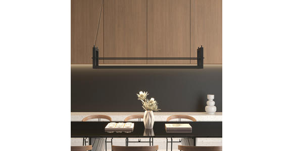 LED-HÄNGELEUCHTE Bury 118/22/150 cm  - Schwarz, Design, Metall (118/22/150cm) - Novel