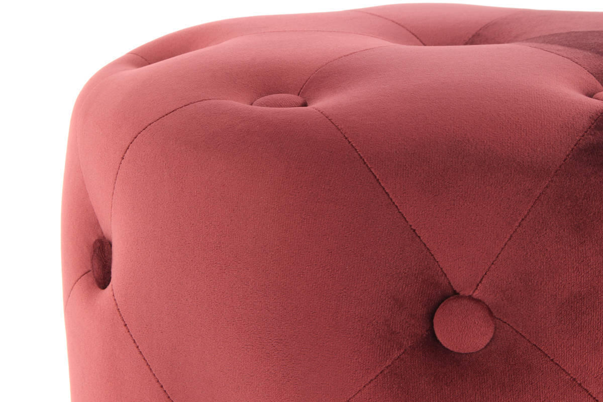 HOCKER in Textil, Holzwerkstoff Goldfarben, Bordeaux  - Bordeaux/Goldfarben, Basics, Holzwerkstoff/Textil (40/40/40cm) - Kayoom