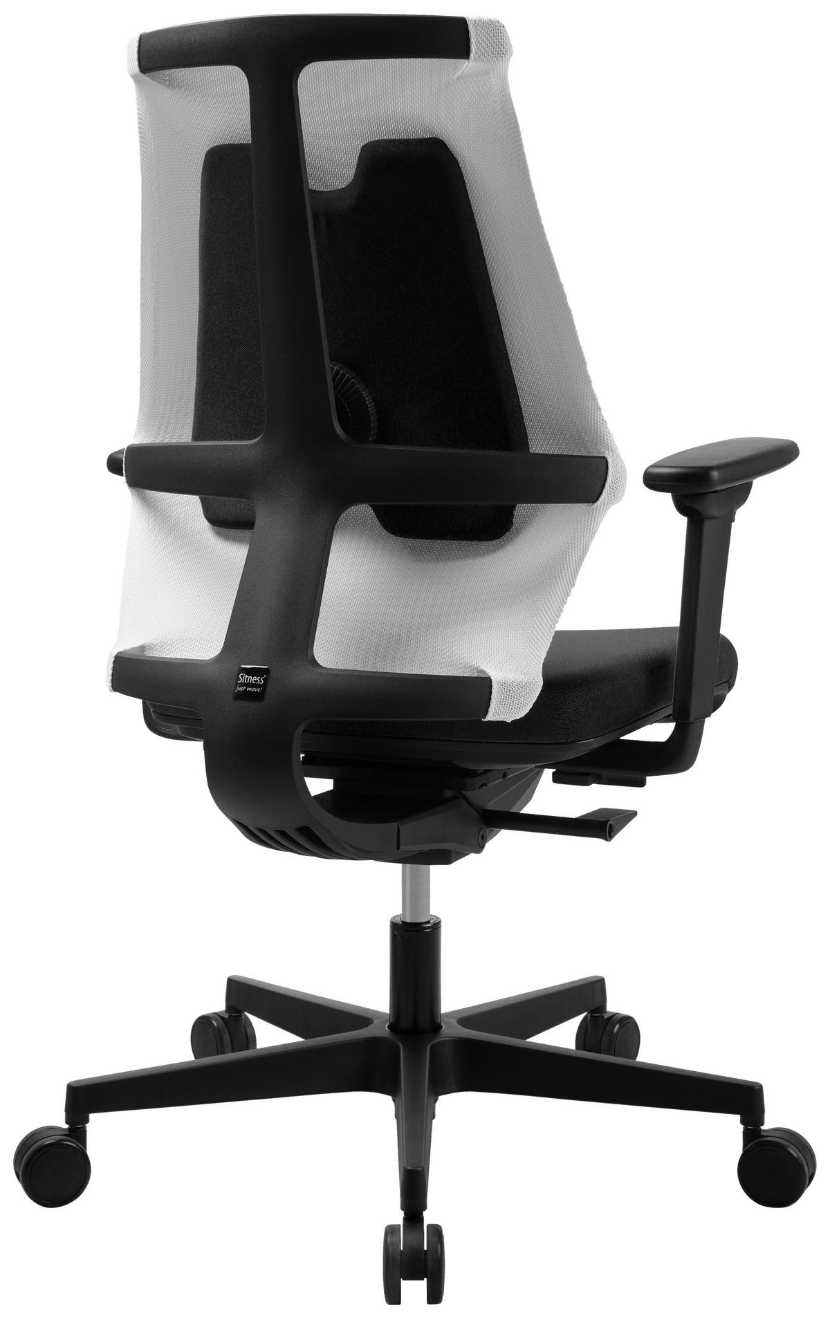 DREHSTUHL Flachgewebe Schwarz, Weiß  - Schwarz/Weiß, MODERN, Kunststoff/Textil (47/100-112/45-51cm) - Topstar